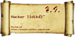 Hacker Ildikó névjegykártya